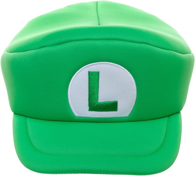 Bio World Super Mario Bros Embroidered Luigi L Patch Adult Green Beret Cap - Image 2